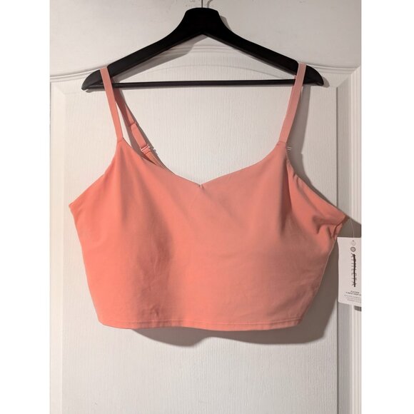 Athleta | Elation V-Neck Longline Sports Bra D-DD In Coral Orange - Picture 6 of 16